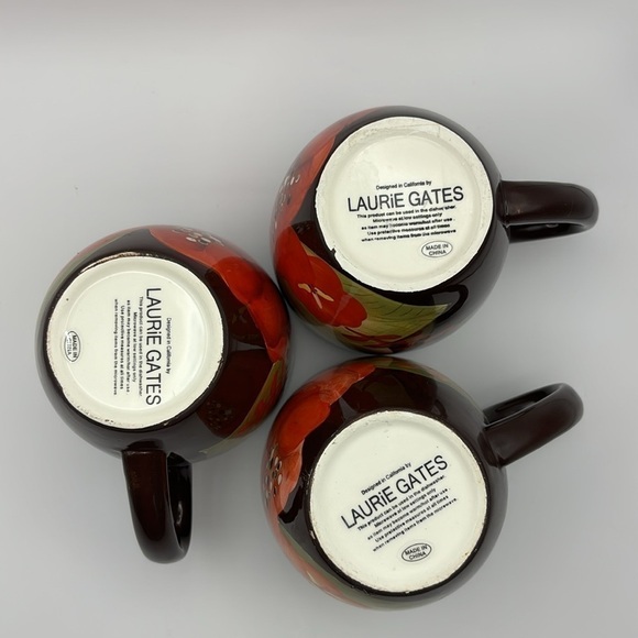 Laurie Gates floral design set of three mugs - Picture 11 of 15